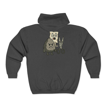 Rock Paper Scissors Scissors Wins | Mens Full Zip Hooded Sweatshirt