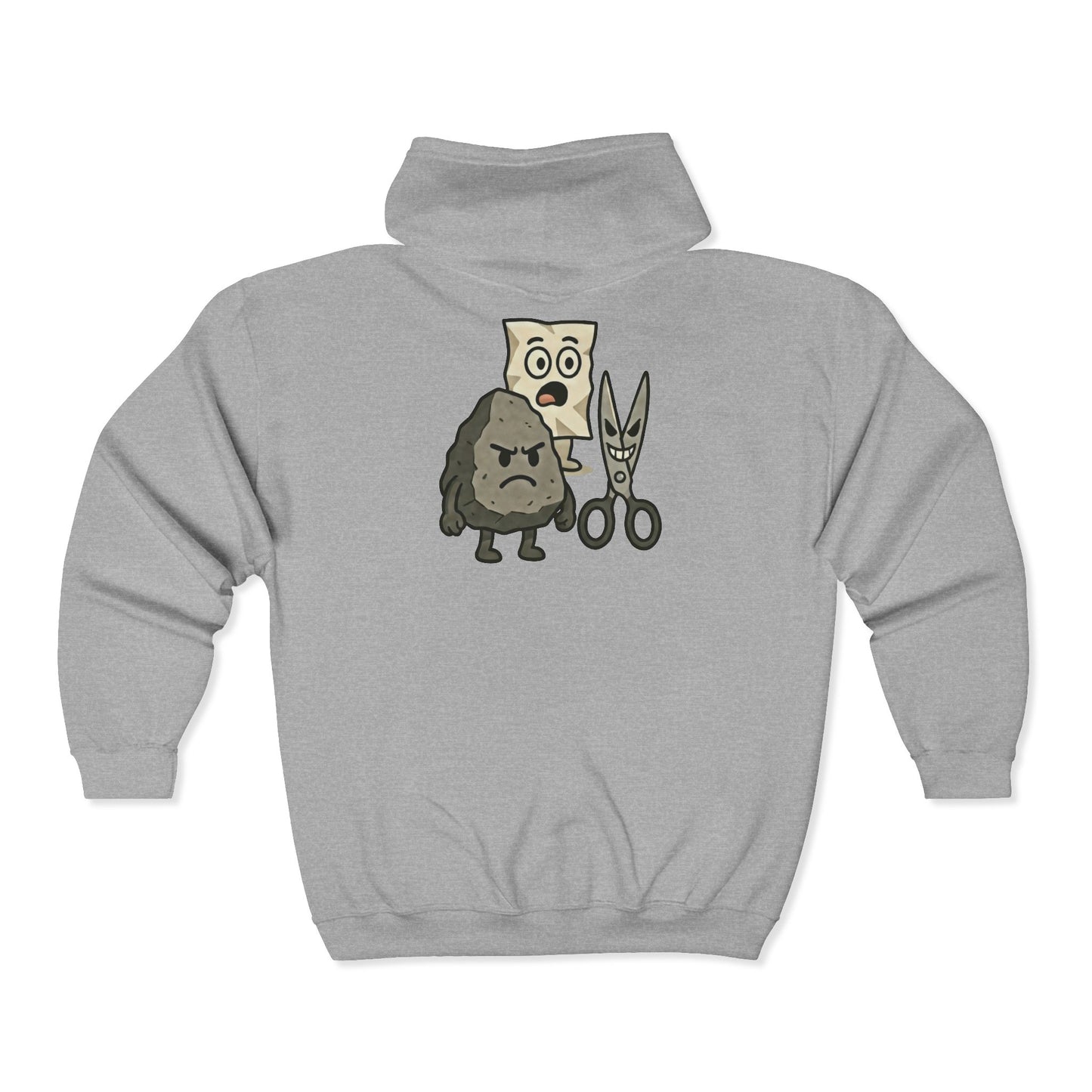Rock Paper Scissors Scissors Wins | Mens Full Zip Hooded Sweatshirt