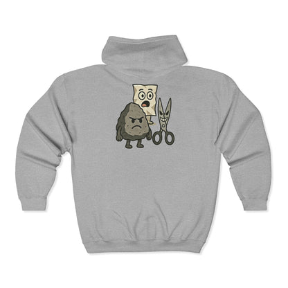 Rock Paper Scissors Scissors Wins | Mens Full Zip Hooded Sweatshirt