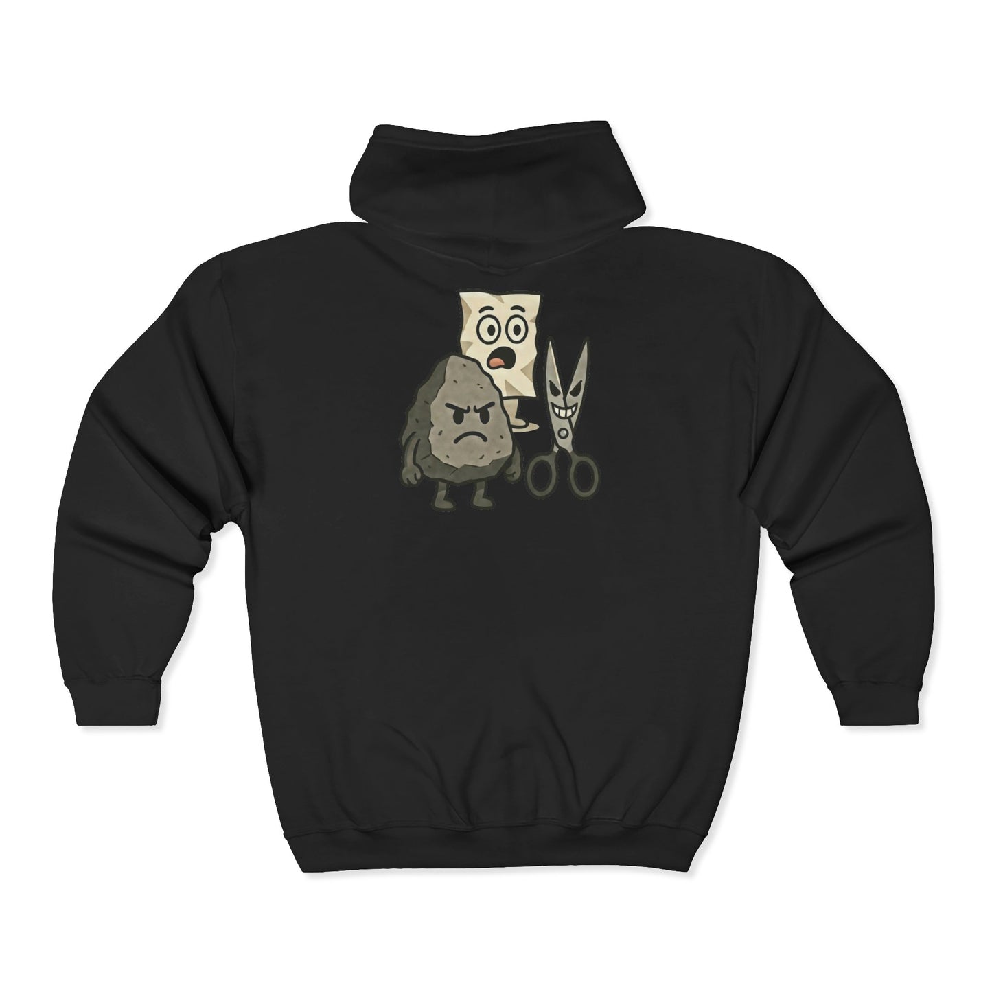 Rock Paper Scissors Scissors Wins | Mens Full Zip Hooded Sweatshirt