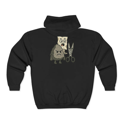 Rock Paper Scissors Scissors Wins | Mens Full Zip Hooded Sweatshirt